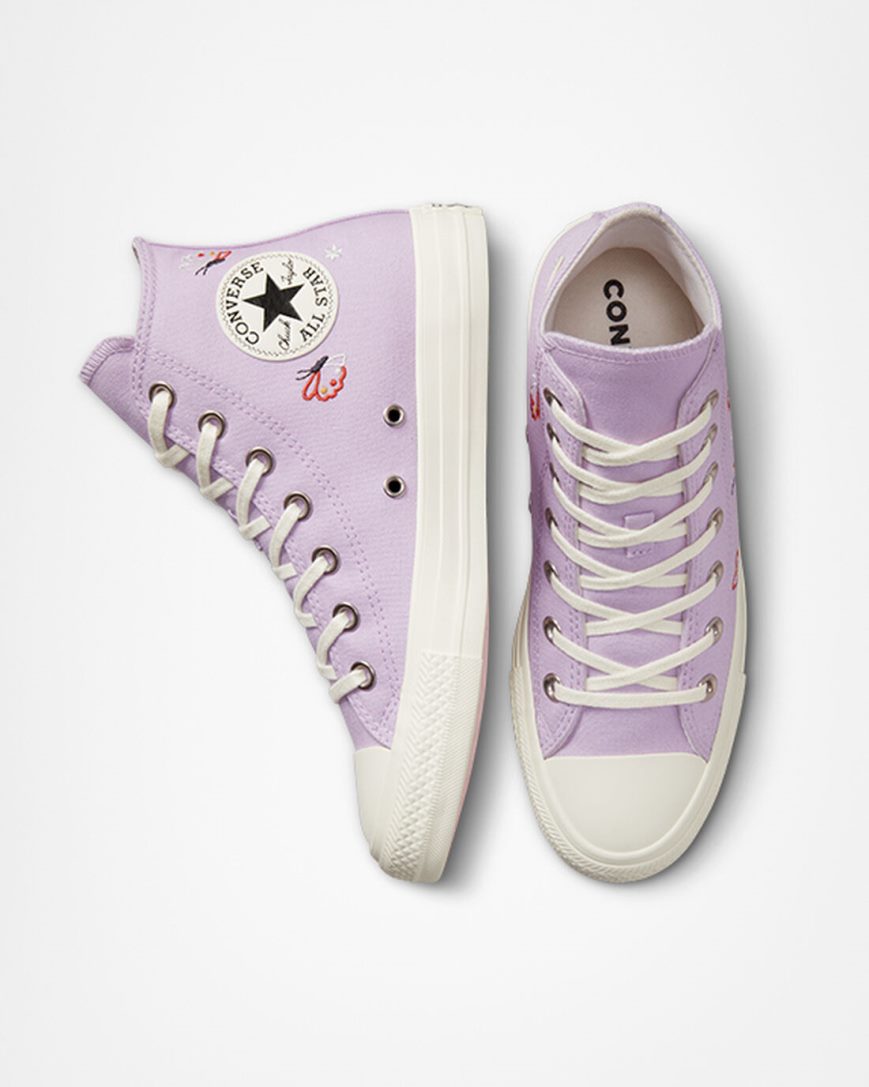 Dámské Boty Vysoké Converse Chuck Taylor All Star Butterfly Wings Fialové Černé | CZ ZUBW42